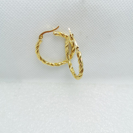 Penidentes Aros Grandes Trenzados en Oro 18K (PVD) - Acero Inoxidable - Resistentes al Agua para mujeres