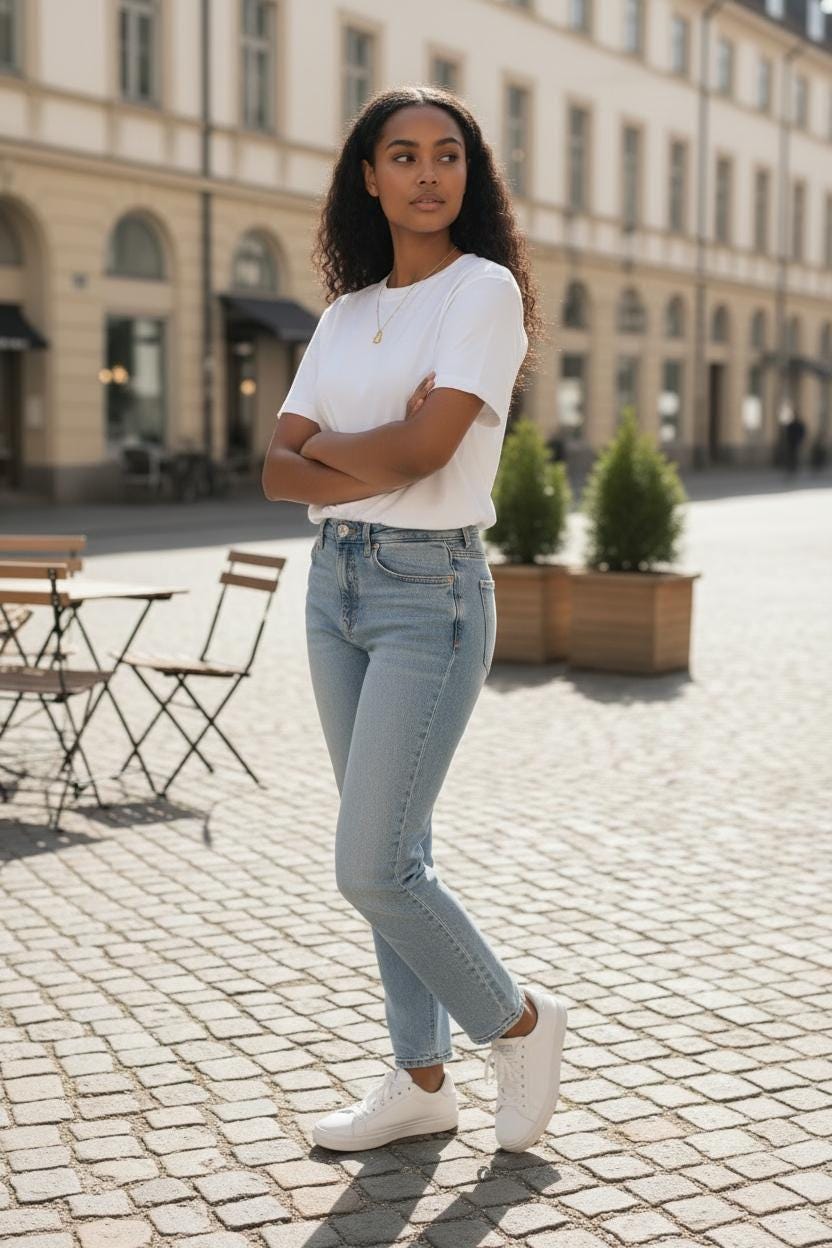 Collar Miami de Acero Inoxidable Oro 18K con Cuentas y Mini Candado Espejo - 45cm +5CM Extensión (17.7"+2")