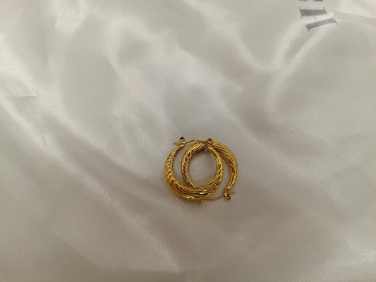 Pendientes de aros Ovaladas Clásicas en Acero Inoxidable con Baño de Oro 18K (Medida 20mm) regalo para ella