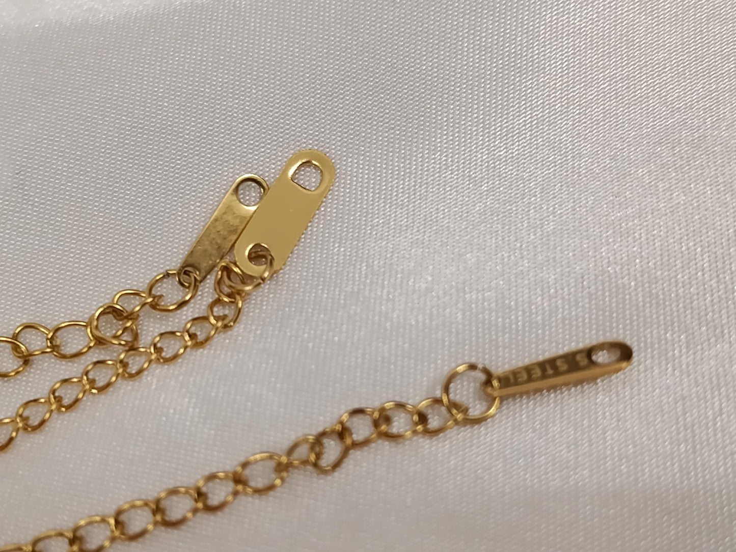 Collar con colgante corazon brillante en Oro 18K (PVD) - Acero Inoxidable para mujeres