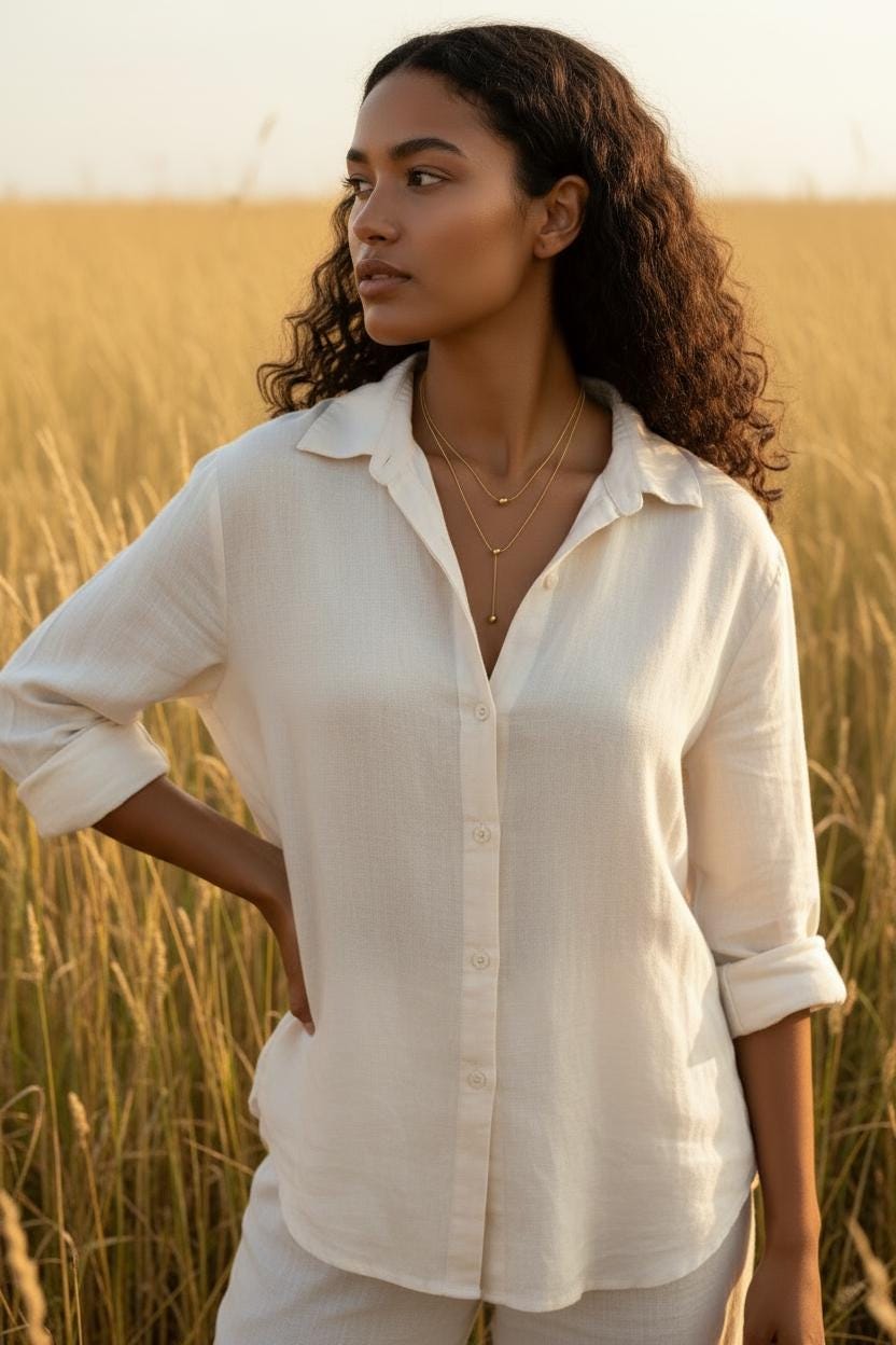 Collar Doble Capa en Y con Esferas Lisas - Acero Inoxidable Chapado en Oro 18K PVD para ella