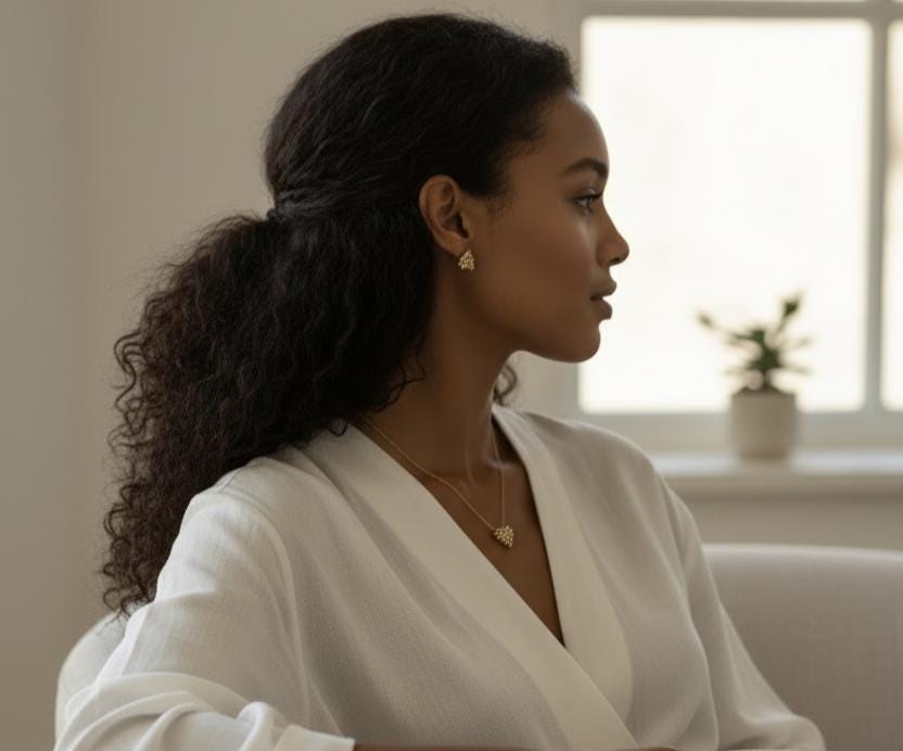 Conjunto de Joyas de Acero Inoxidable 18K Oro - Collar de 45cm con colgante de Corazón y Pendientes a Juego para mujeres