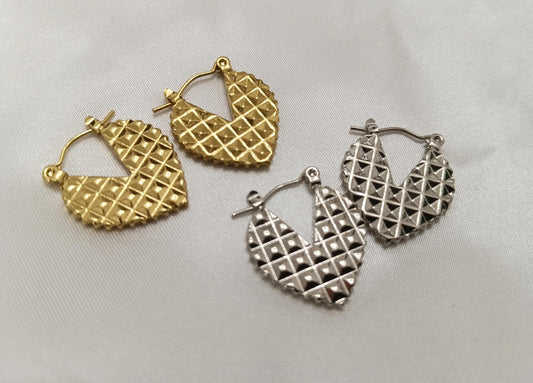 Pendientes de aro ovalados de estilo italiano, acero inoxidable con baño de oro de 18K y efecto brillante para ella