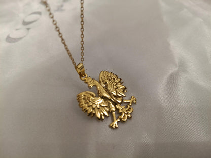 Collar con cogante fenix en acero inoxidable en Oro de 18K (Baño PVD) - Cadena de 16" 40cm mas extension de 5cm regalo para ella