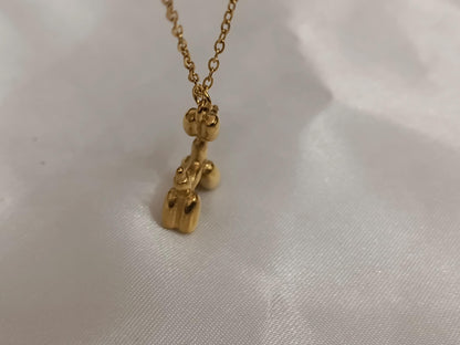 Collar con colgante perro acero inoxidable oro bañado 18K para mujeres o niños