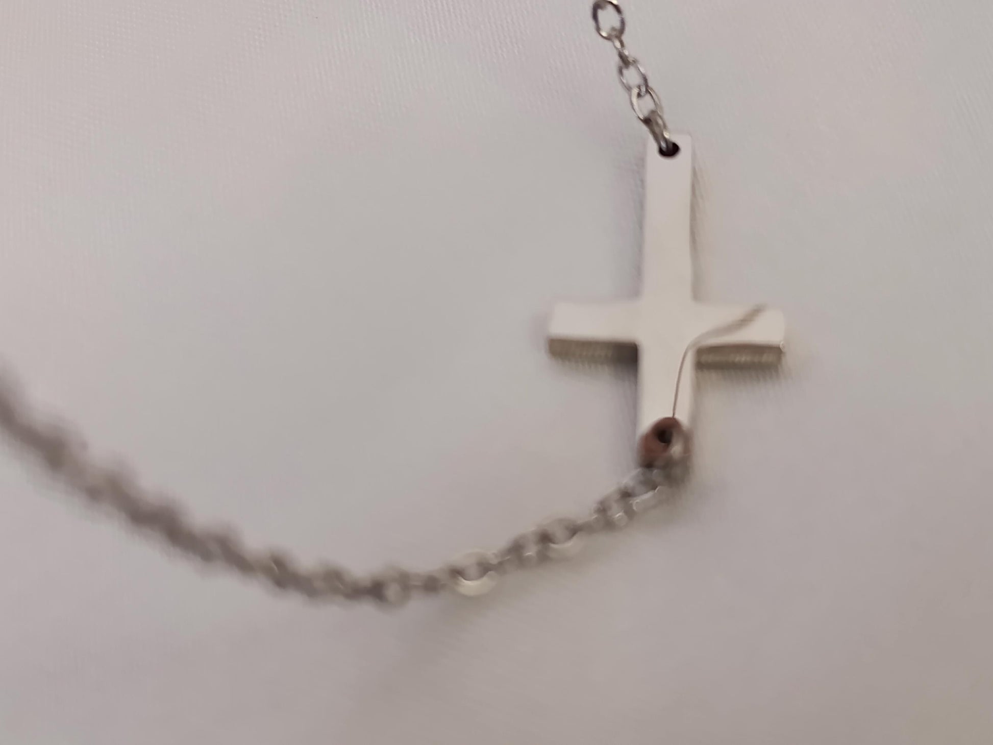 Collar con colgante Cruz Acero Inoxidable Chapado en Oro 18K Pulido Espejo,40cm más 5cm de extensión