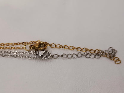 Collar con colgante Cruz Acero Inoxidable Chapado en Oro 18K Pulido Espejo,40cm más 5cm de extensión