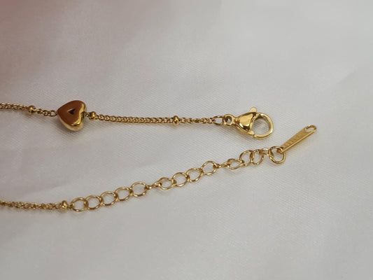 Pulsera con corazones circonitas verdes acero inoxidable bañado en oro 18K para mujeres