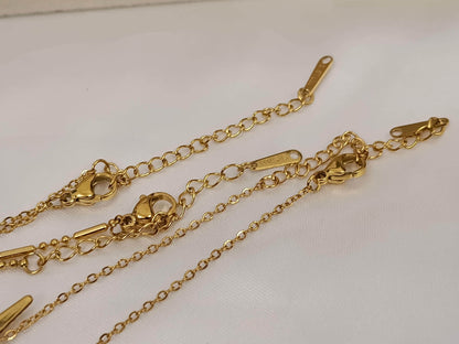 Collar con colgantes de ancla/estrella polar/corazón sagrado acero inoxidable oro bañado 18K para mujeres