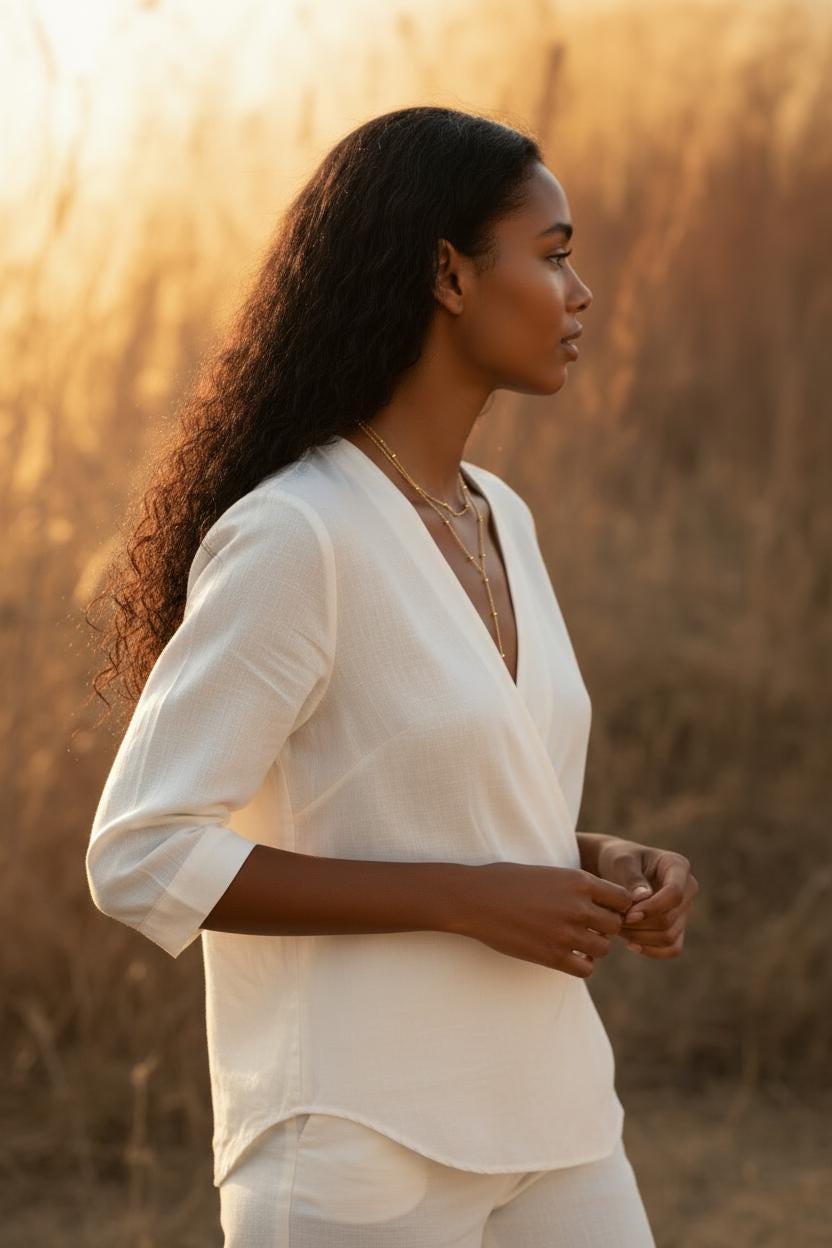 Collar largo Doble Capa con Cuentas Brillantes - Acero Inoxidable Bañado en Oro 18K para ella