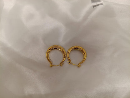 Pendientes de aros Ovaladas Clásicas en Acero Inoxidable con Baño de Oro 18K (Medida 20mm) regalo para ella