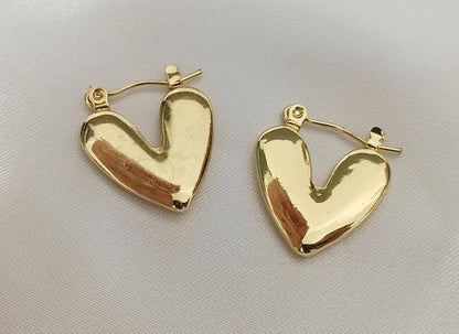 Pendientes de aro triangulares de estilo italiano, acero inoxidable con baño de oro de 18K y efecto espejo regalo para ella