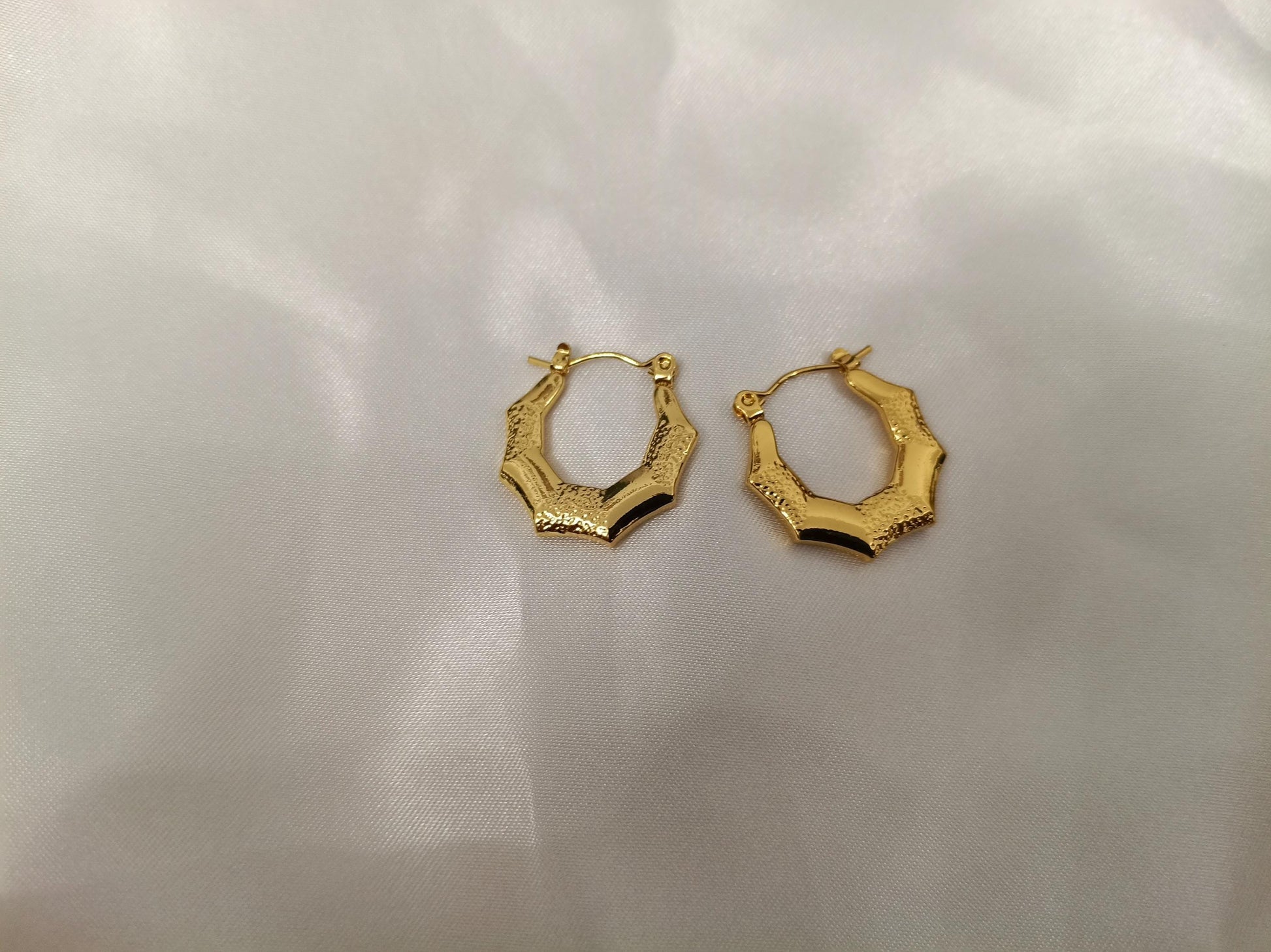 Pendientes de aros Octágono Clásicas en Acero Inoxidable con Baño de Oro 18K (Medida 20mm) regalo para ella