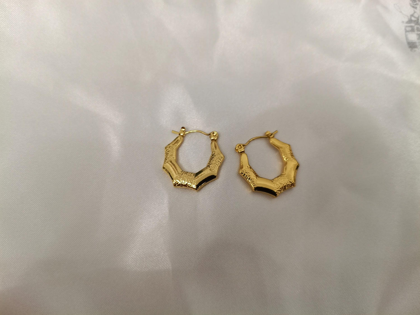 Pendientes de aros Octágono Clásicas en Acero Inoxidable con Baño de Oro 18K (Medida 20mm) regalo para ella