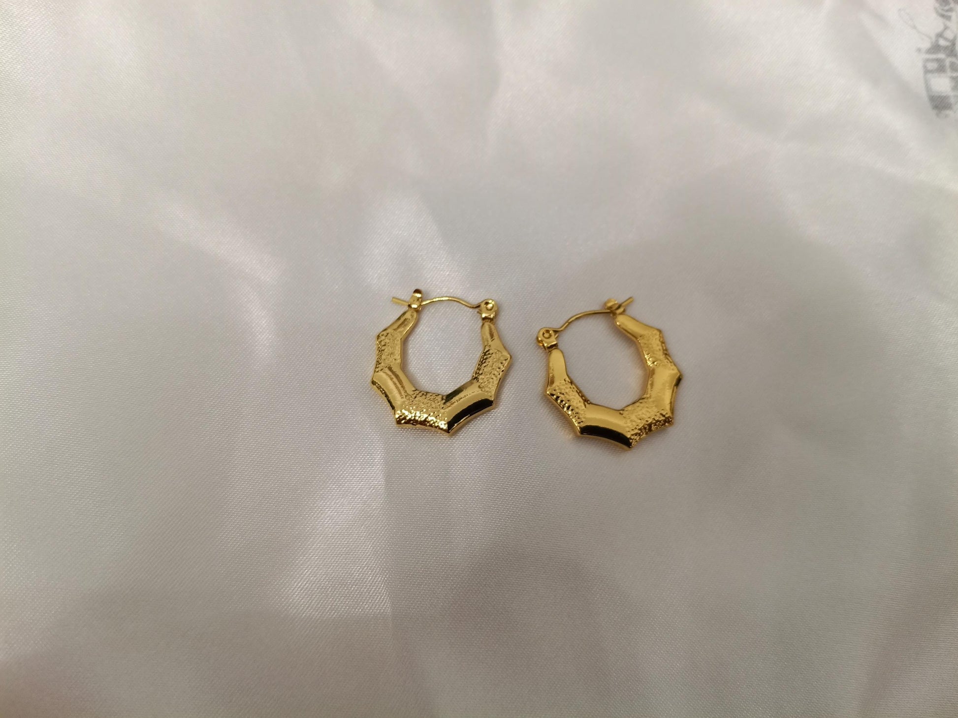 Pendientes de aros Octágono Clásicas en Acero Inoxidable con Baño de Oro 18K (Medida 20mm) regalo para ella