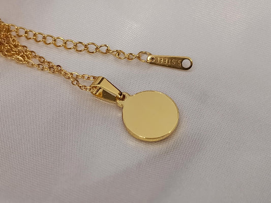 Collar con medalla de Virgin María acero inoxidable bañado en oro 18K para mujeres