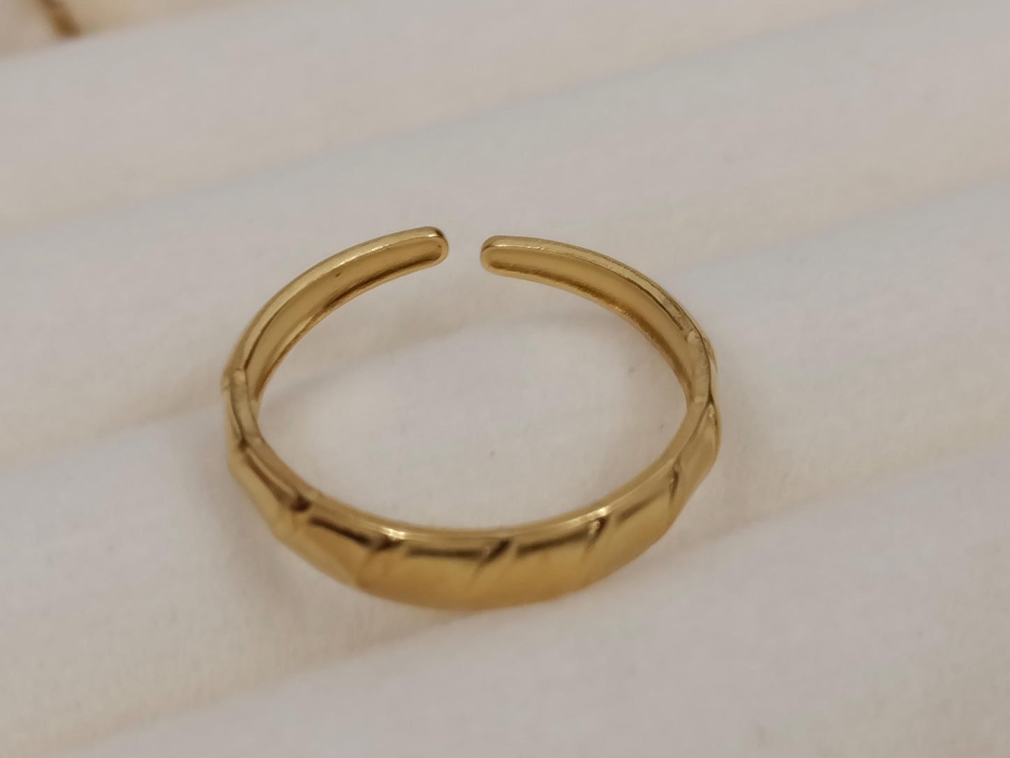 Anillos de corazón, árbol , trébol talla ajustable de acero inoxidable bañado en oro 18K para mujeres