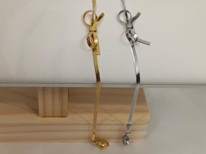 Pulsera con cadena serpiente plana diseño sencillo ajustable acero inoxidable oro bañado 18K para mujeres