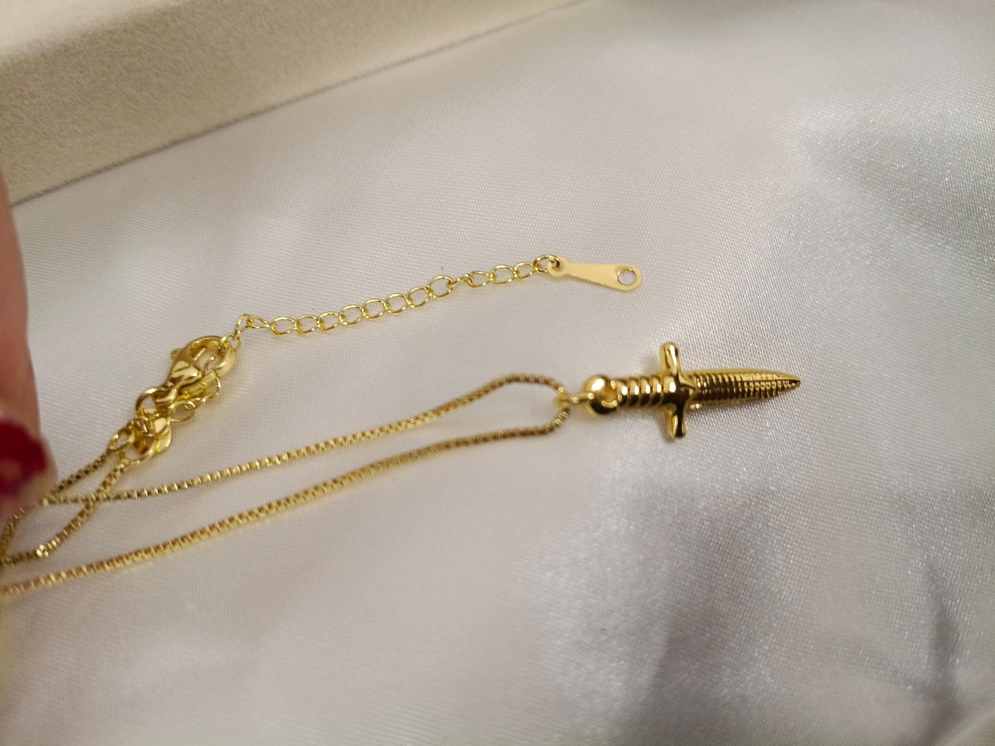 Collar con colgantes de ancla/espada/escudo acero inoxidable oro bañado 18K para mujeres