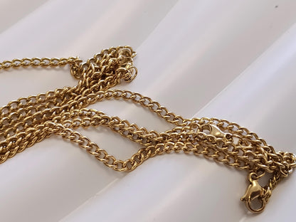 Collar Personalizado con Nombre para Hombre, Acero Inoxidable, Baño de Oro 18K (PVD), 50cm, color No Destiñe regalo para el