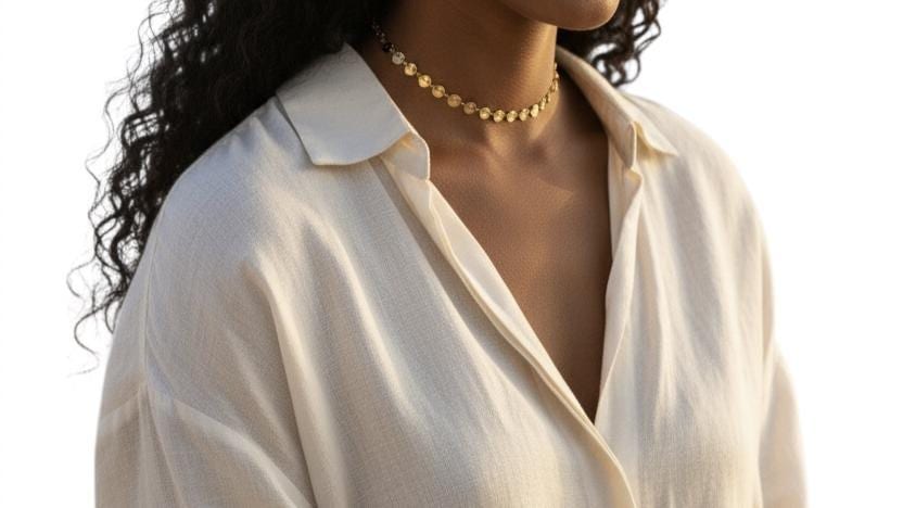 Collar Discos Redondos Pulido - Acero Inoxidable Bañado en Oro 18K (Longitud a elegir) para ella