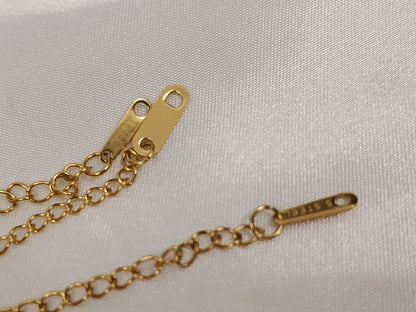 Collar con colgante corazon brillante en Oro 18K (PVD) - Acero Inoxidable para mujeres