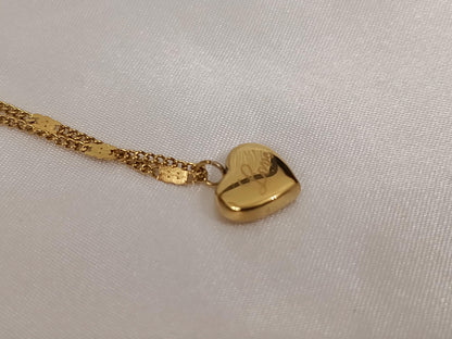 Collar con colgante corazon brillante en Oro 18K (PVD) - Acero Inoxidable para mujeres